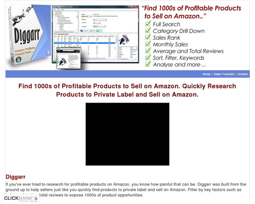 Diggarr How to find the best products to sell on Amazon, Amazon Product Finder