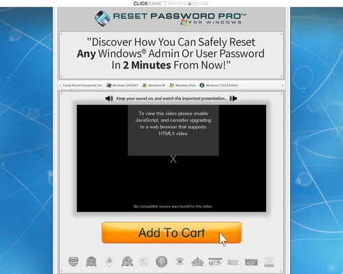 Reset Password Pro™ | Reset Any Windows Administrator or User Password In 3 Easy Steps!