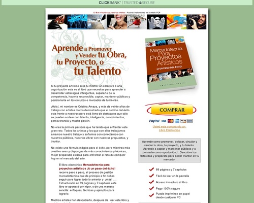 Mercadotecnia Para Proyectos Artisticos | Libro Electronico